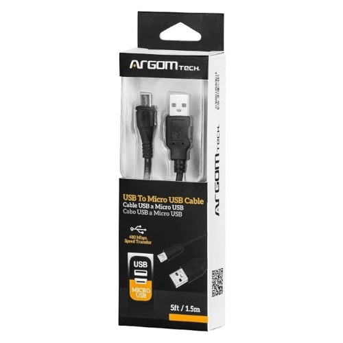 CABLE ARGOM USB 2.0 TO MICRO-USB 5ft